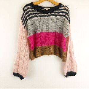 Tucker Tate Striped bubble sleeve Sweater size L